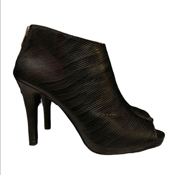 Ann Marino Vegan Peep Toe Ankle Boots - Picture 1 of 12